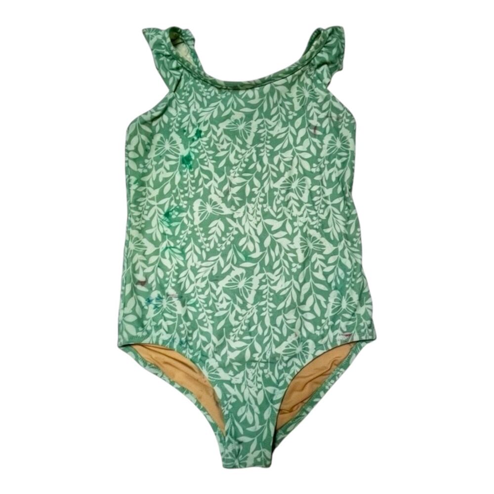 Crewcuts One Piece Floral Ruffle Swim Suit Size 8